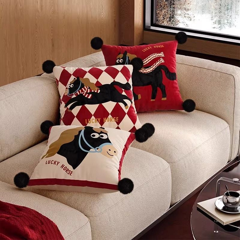 Lucky Horse Decorative Throw Pillow