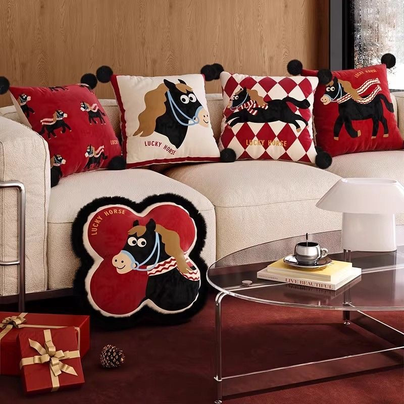 Lucky Horse Decorative Throw Pillow