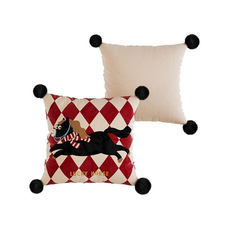 Lucky Horse Decorative Throw Pillow