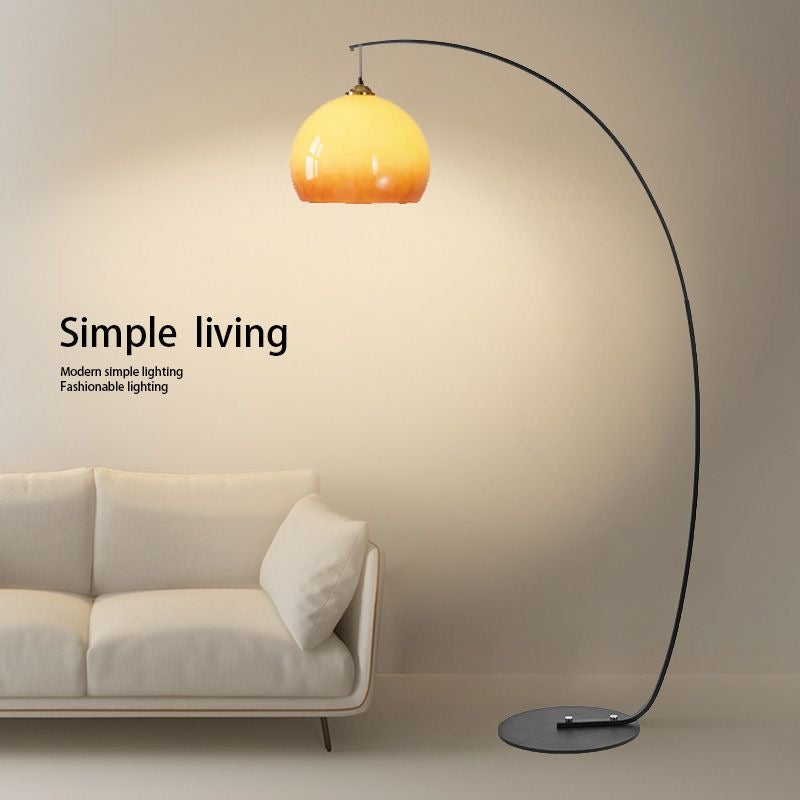 Amber Glow Arc Floor Lamp