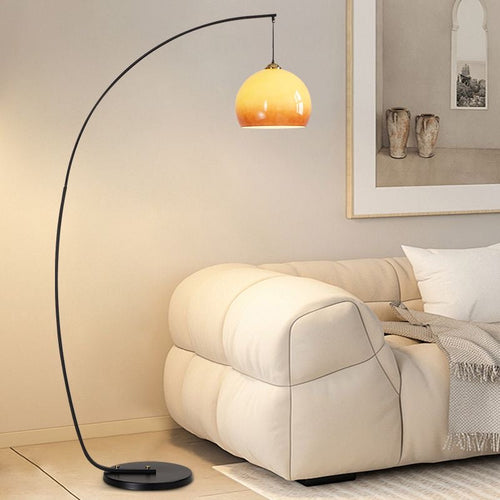 Amber Glow Arc Floor Lamp