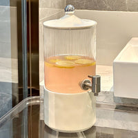 Luxe Ribbed Glass Beverage Dispenser Set