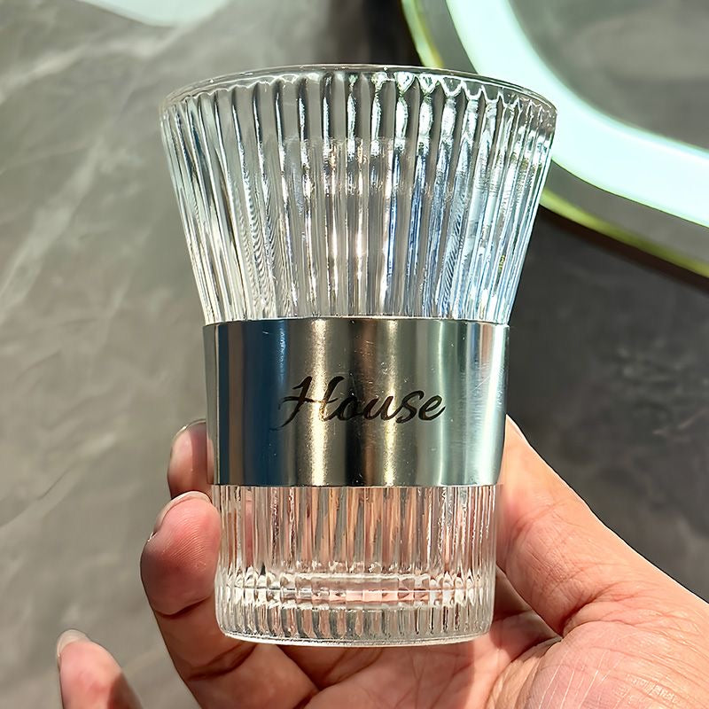 Luxe Ribbed Glass Beverage Dispenser Set