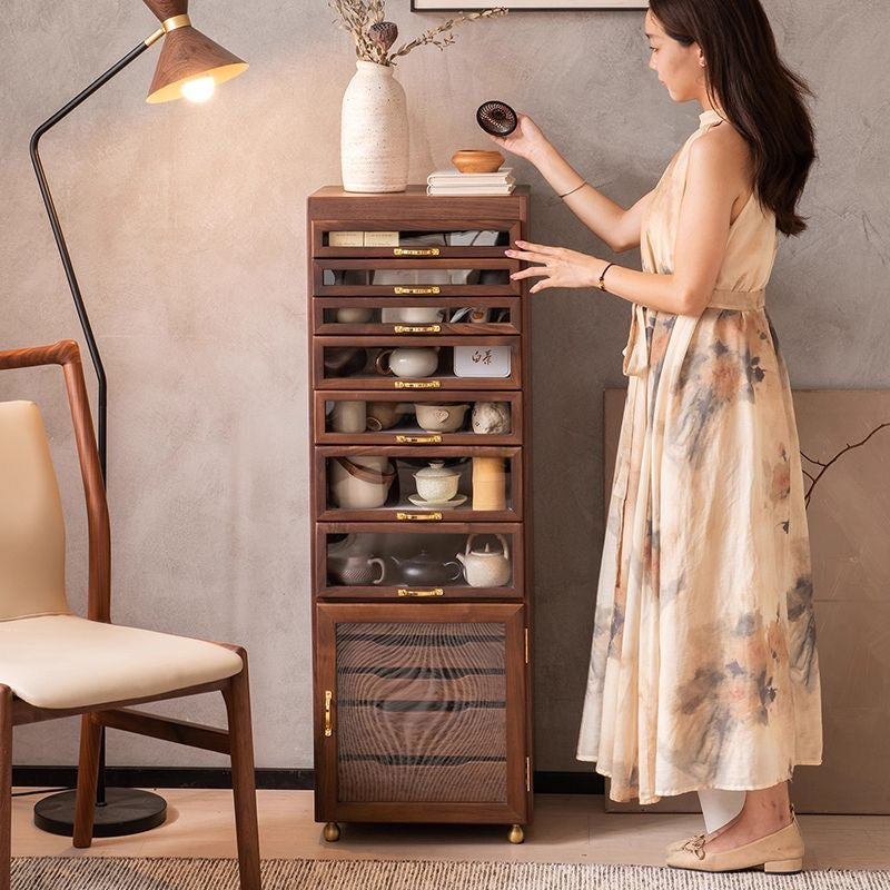 Walnut Archive Display Cabinet