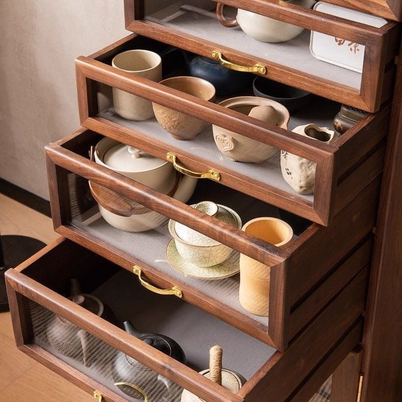 Walnut Archive Display Cabinet