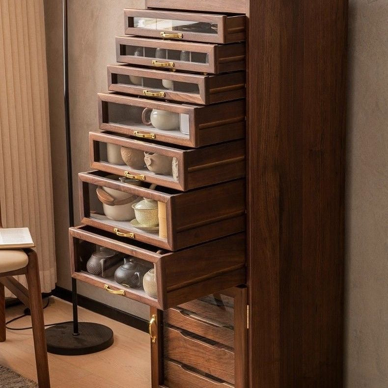 Walnut Archive Display Cabinet