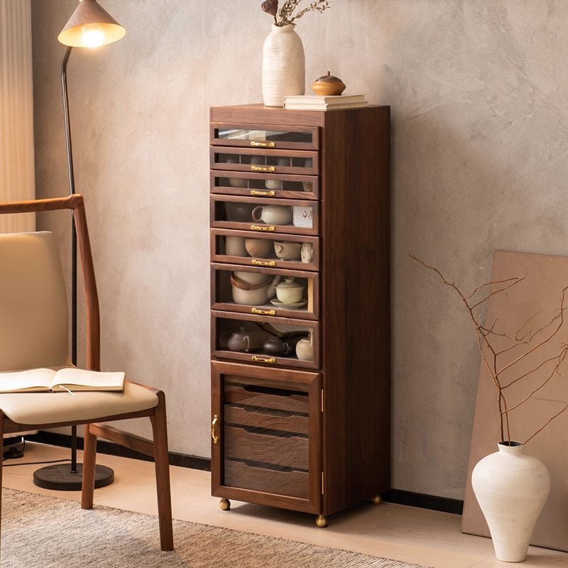 Walnut Archive Display Cabinet