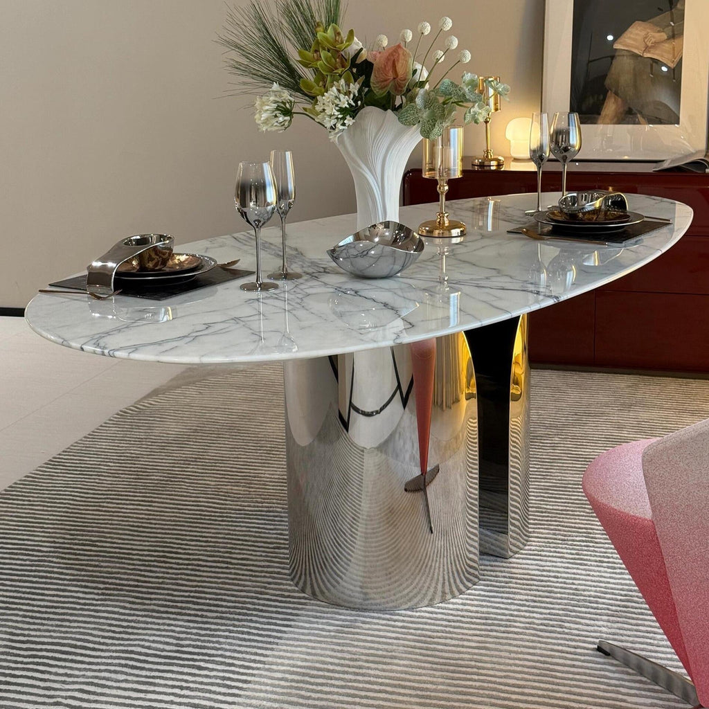 LuxeArc Marble Dining Table