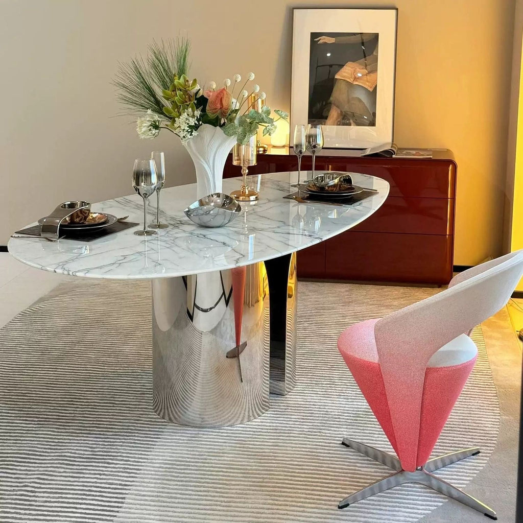 LuxeArc Marble Dining Table