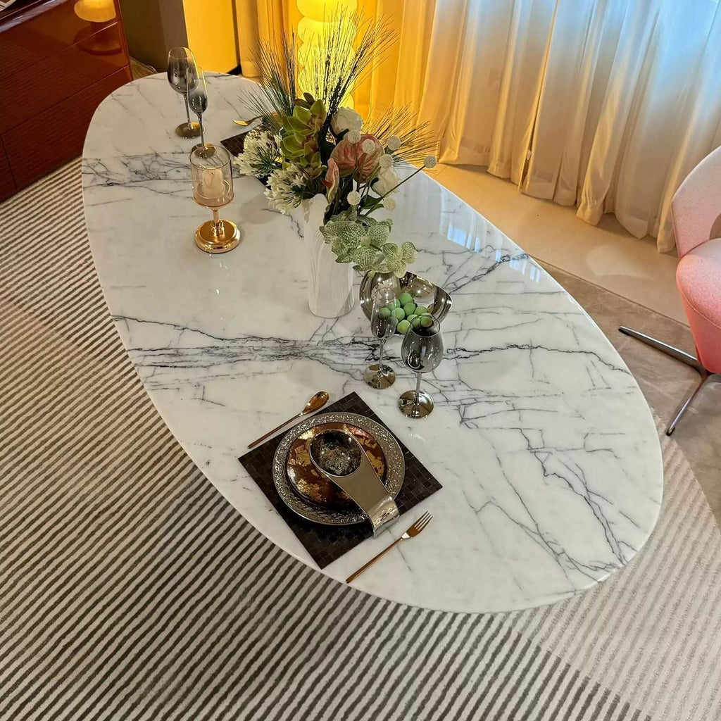 LuxeArc Marble Dining Table