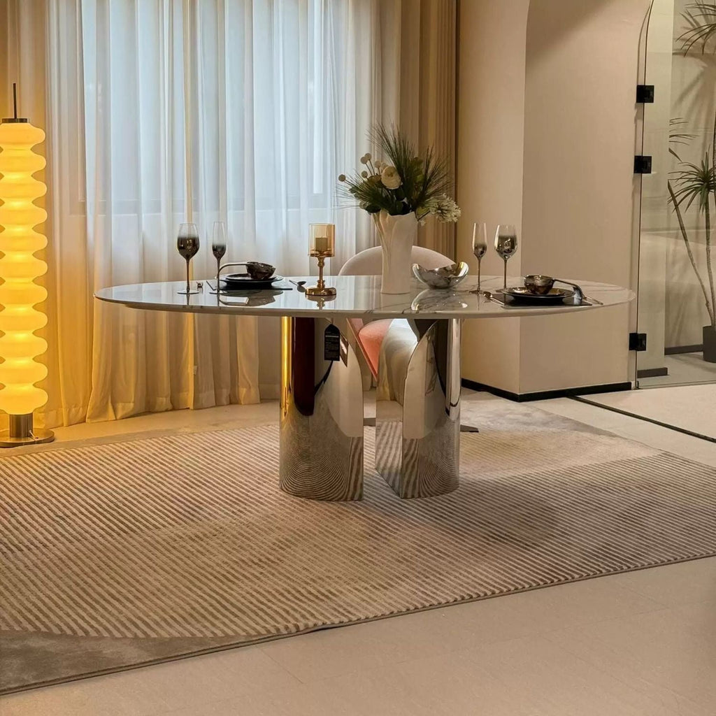 LuxeArc Marble Dining Table