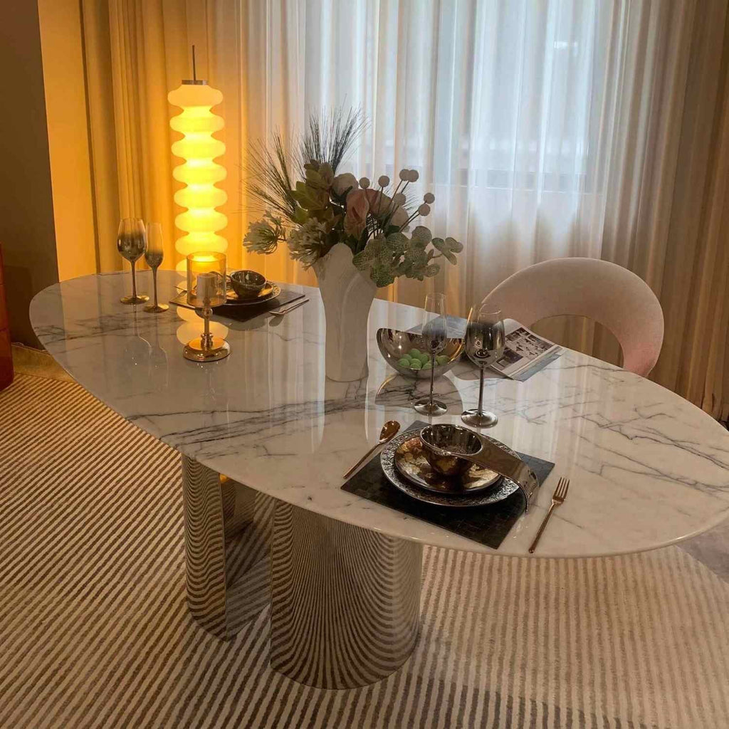 LuxeArc Marble Dining Table
