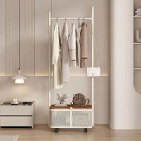 Willow Rattan Laundry Rack with Storage