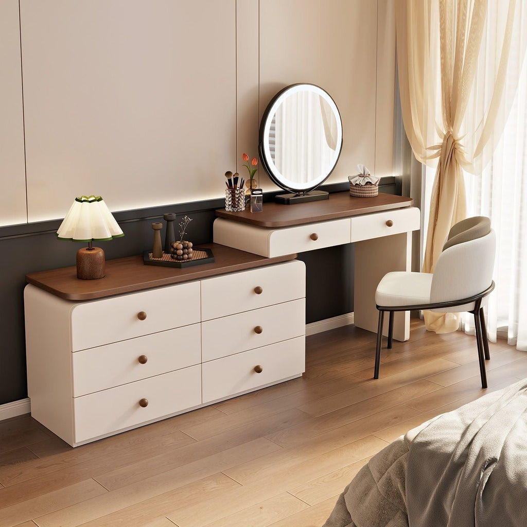 Retro Dressing Table（Chairs, And Mirrors Are Not Included）