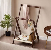 HarborFold Wooden Valet Rack