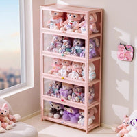 Pink Five-Layer Figurine Cabinet