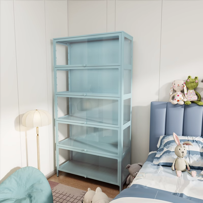 Pink Five-Layer Figurine Cabinet