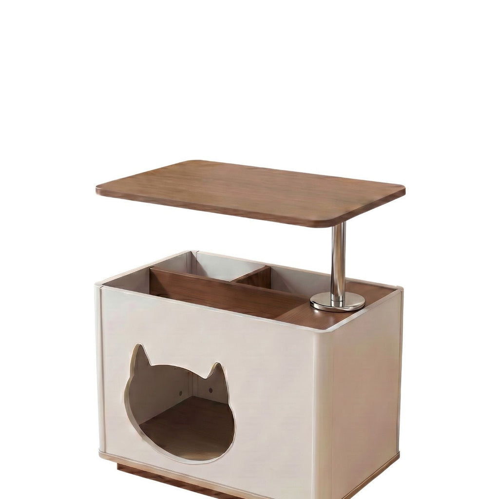 Portable side table, cat-shaped side cabinet