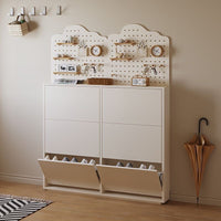SlimNest Wall-Mount Shoe Cabinet With Pegboard Organizer