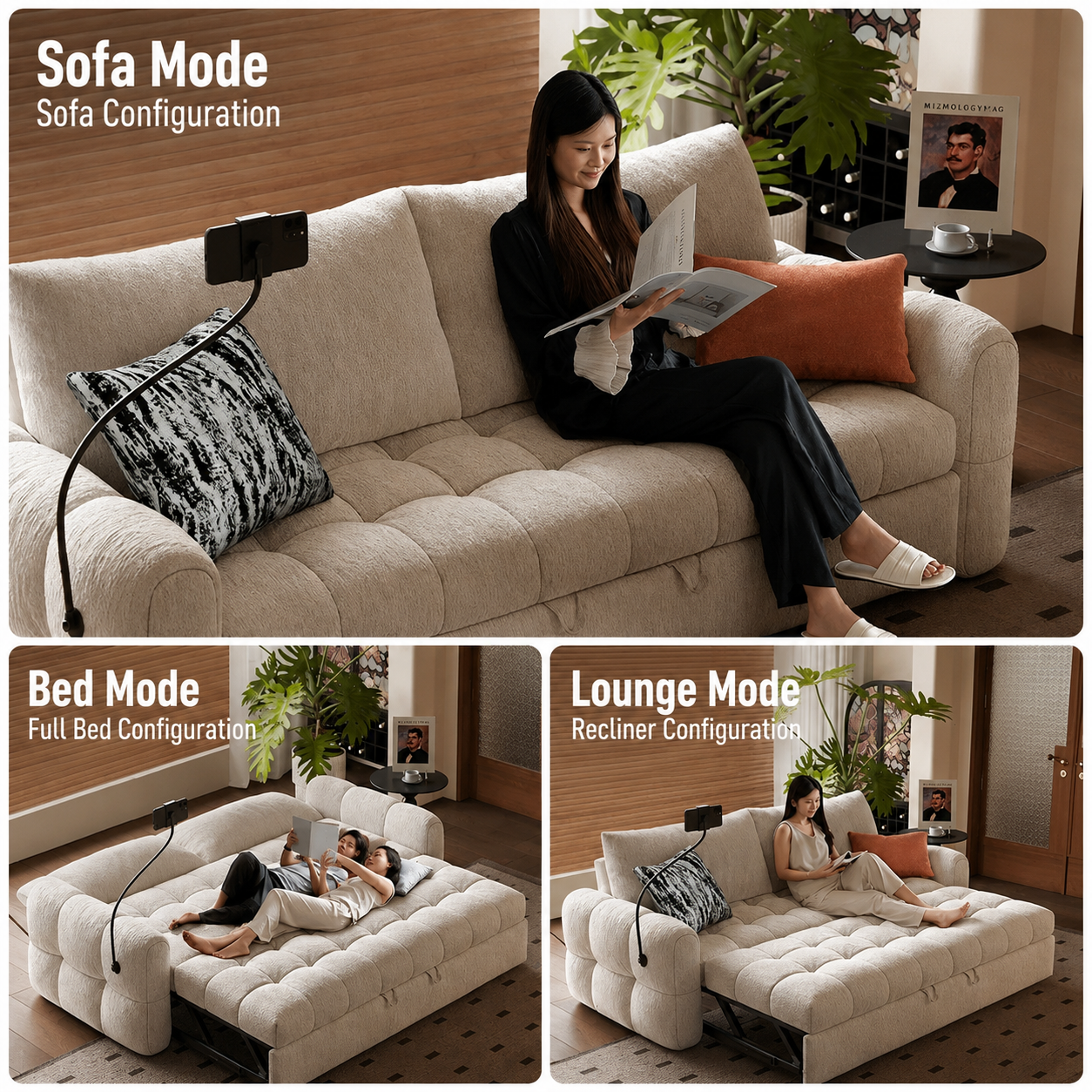 CloudNest Convertible Sofa Bed