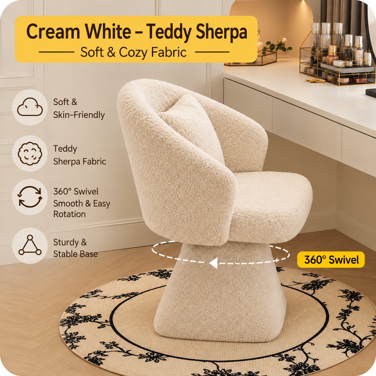 Lambswool Makeup Chair