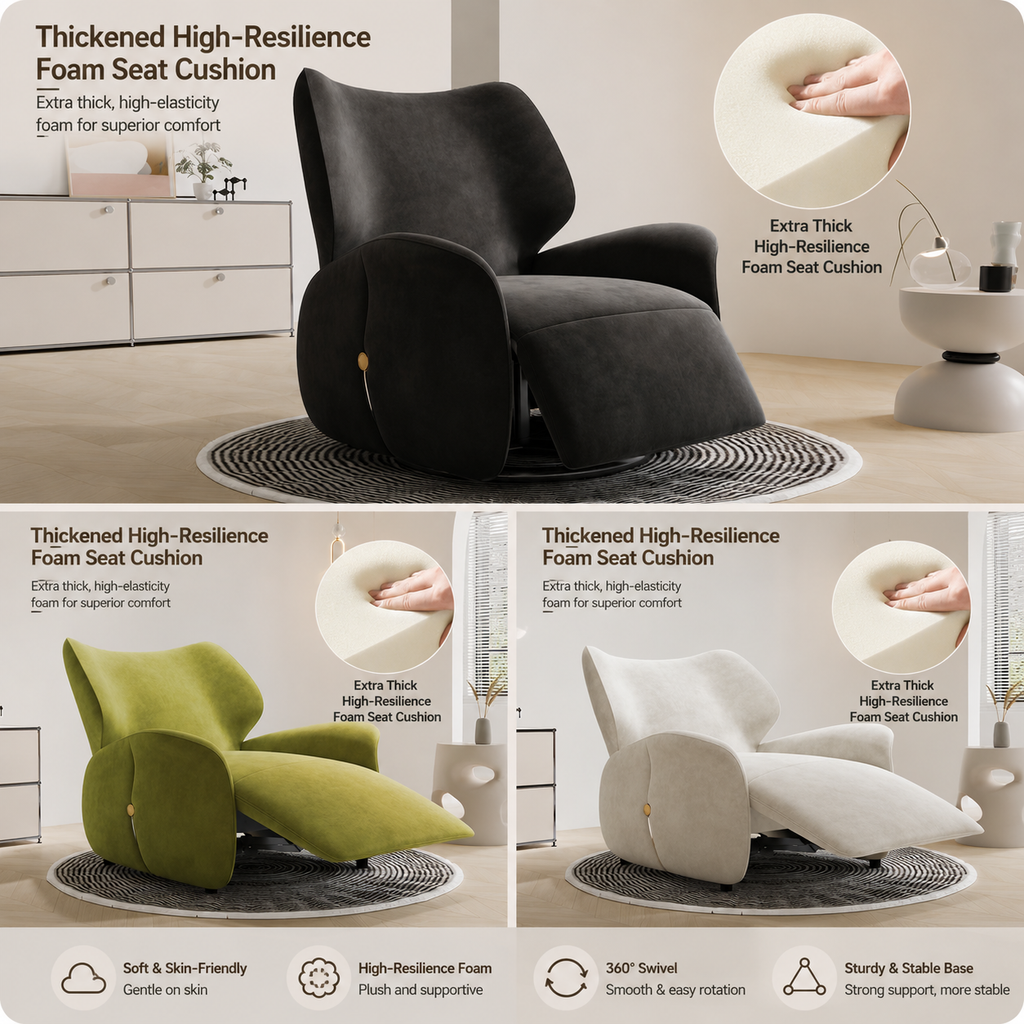 Velvet Electric Sofa, Single Seat, One Mino