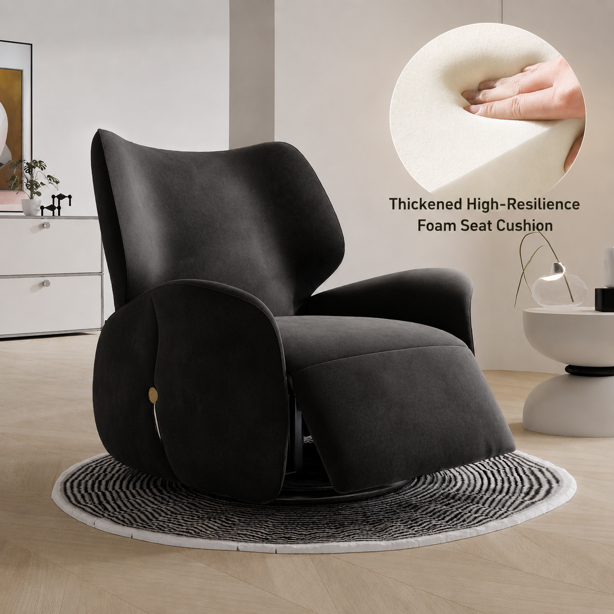 Velvet Electric Sofa, Single Seat, One Mino