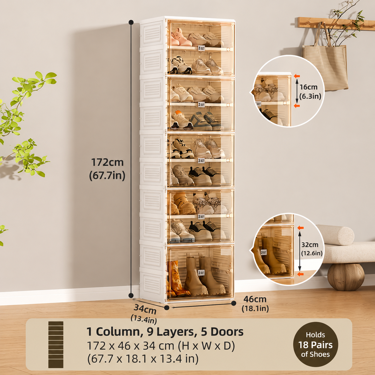 ClearStack Modular Shoe Storage Cabinet