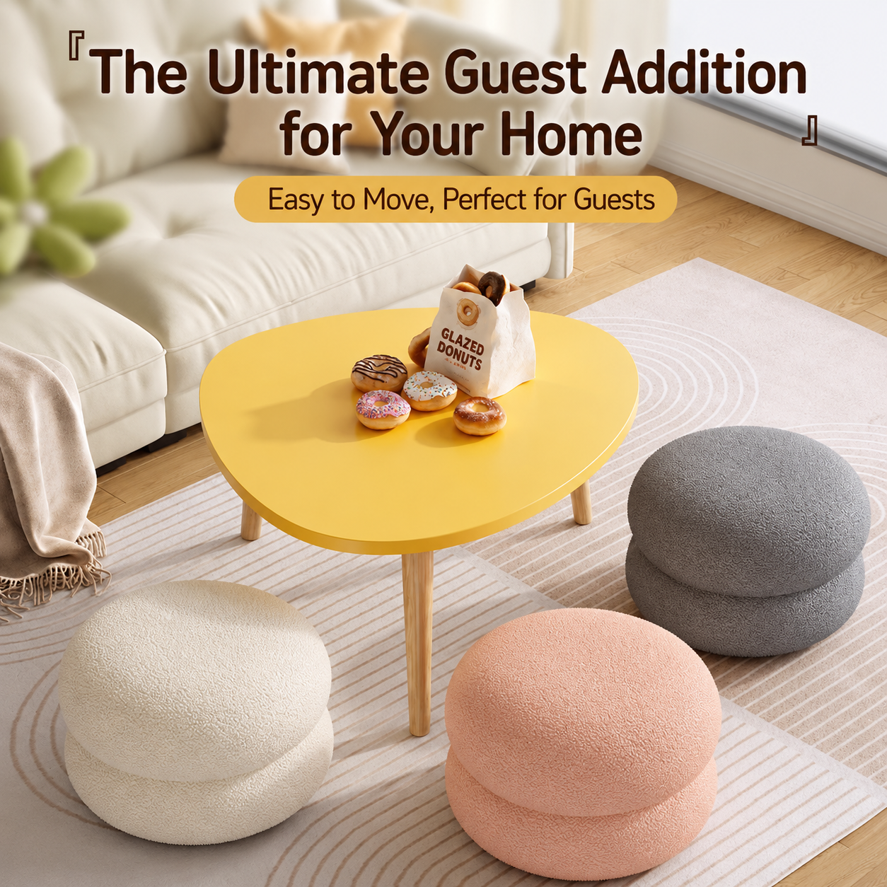 Cozy Puff Sherpa Stool