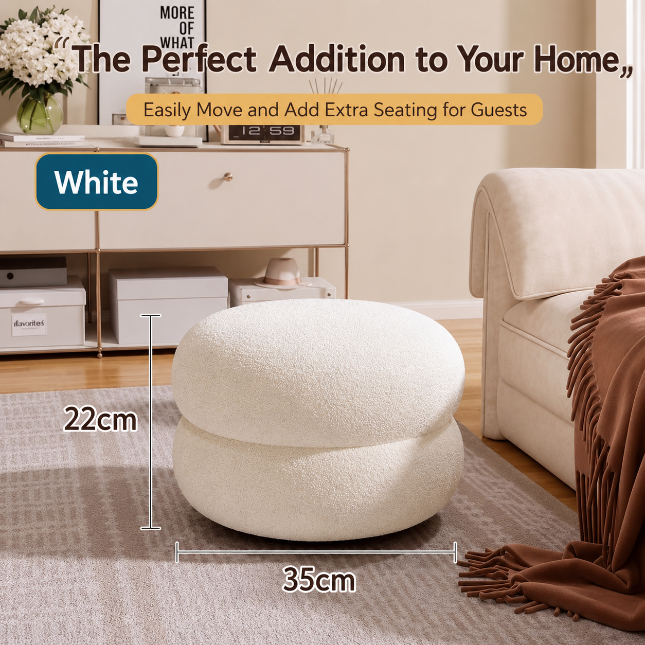 Cozy Puff Sherpa Stool