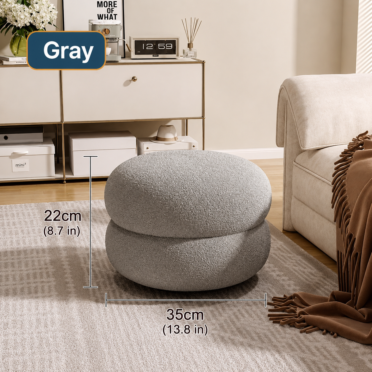 Cozy Puff Sherpa Stool