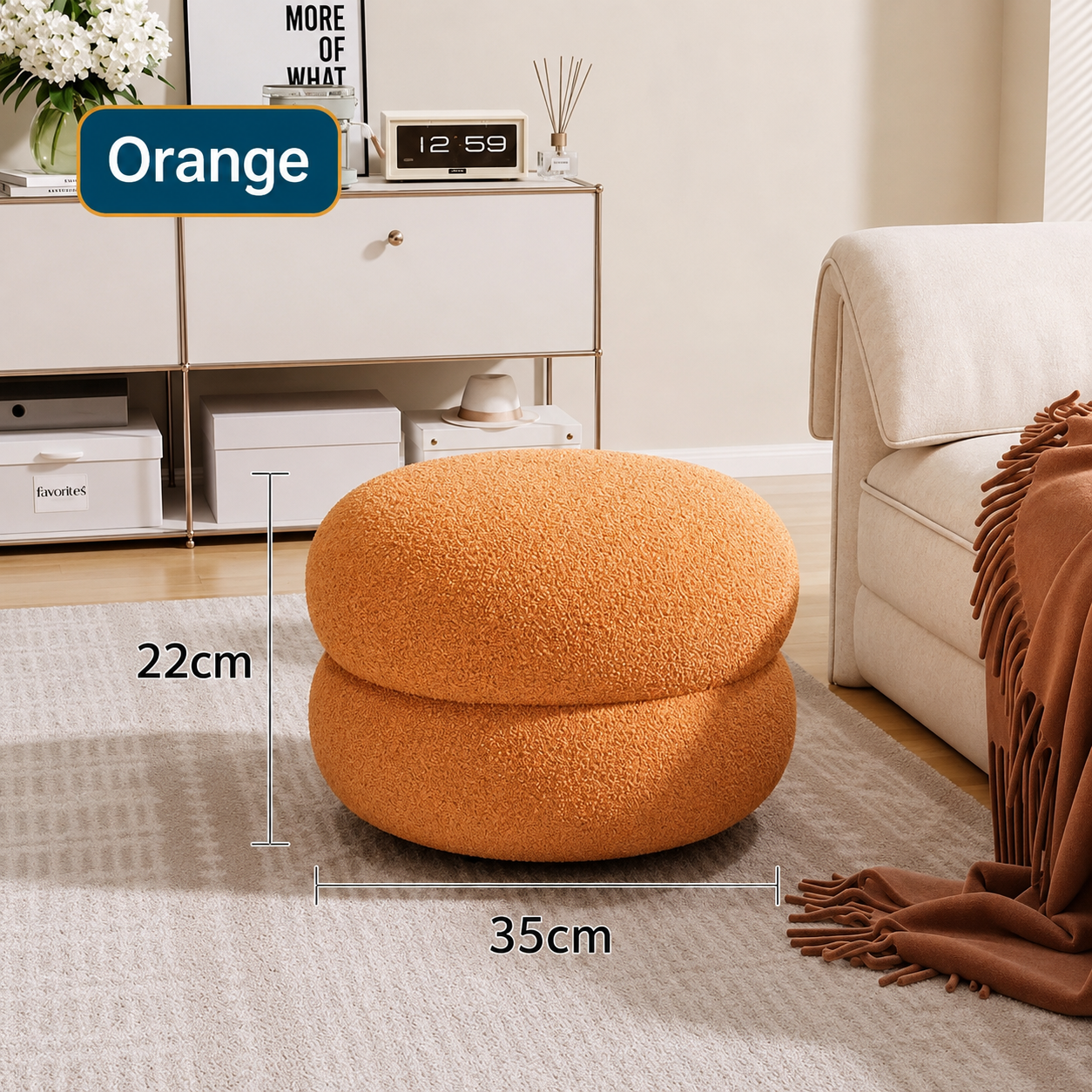 Cozy Puff Sherpa Stool