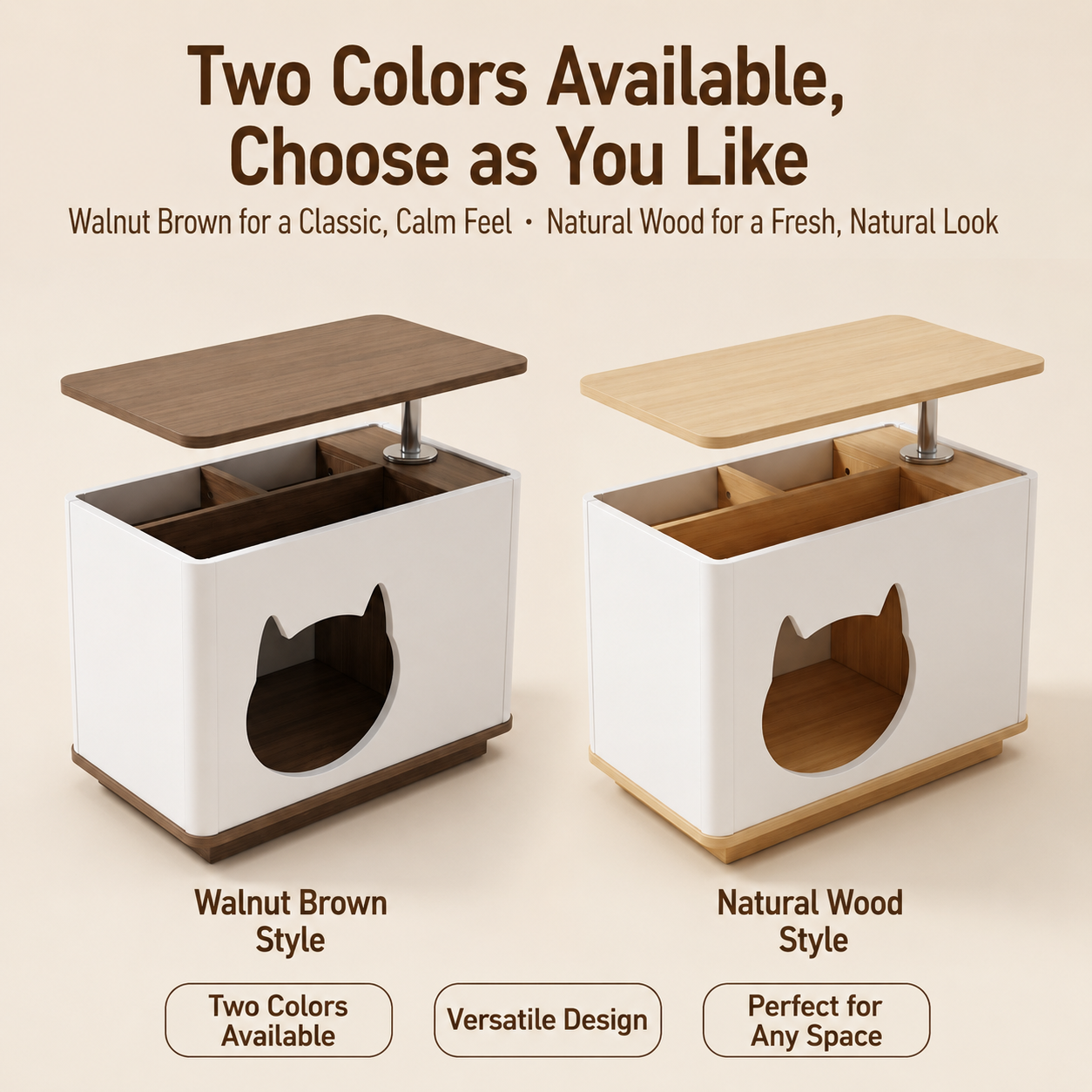 Portable side table, cat-shaped side cabinet