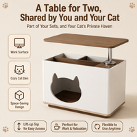 Portable side table, cat-shaped side cabinet