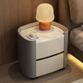 Gray Light Luxury Rock Board Bedside Table