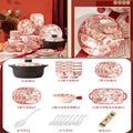 Festive Set of Bowls and Chopsticks for Household Red Tableware