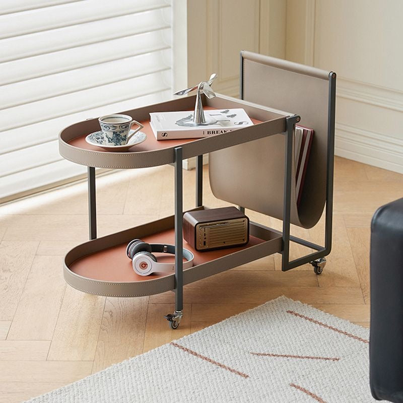 Internet Celebrity Saddle Leather Sofa Side Table