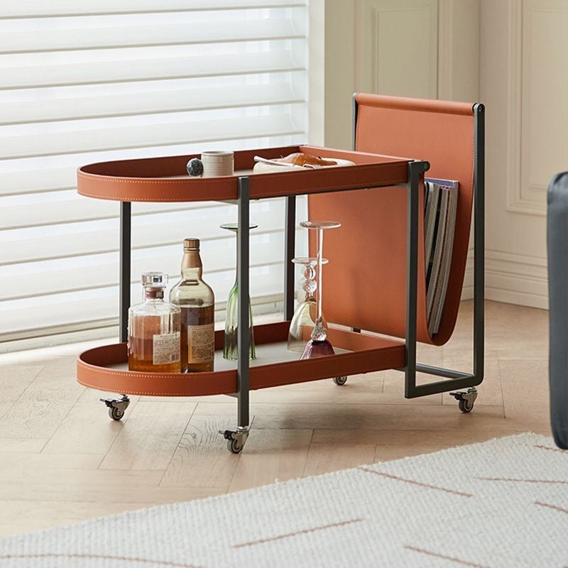 Internet Celebrity Saddle Leather Sofa Side Table