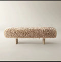 Custom-Made Lamb Wool Shoe Changing Stool