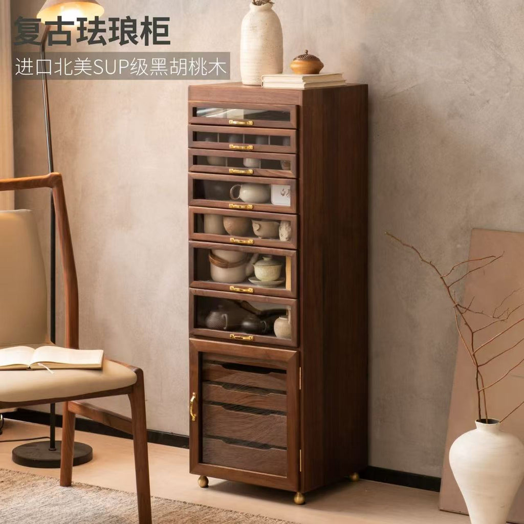 Walnut Archive Display Cabinet