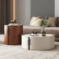 Saddle Leather Coffee Table Combination
