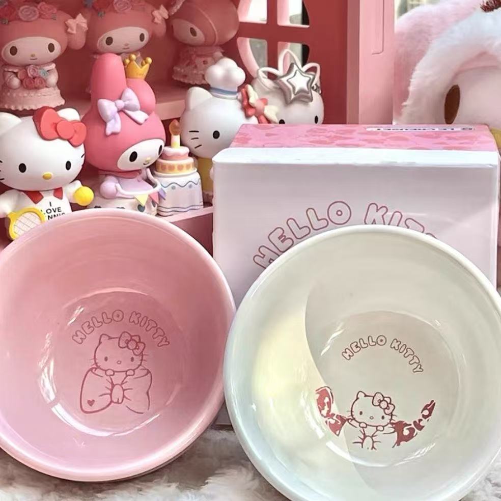 Kawaii Charm Hello Kitty Bowl Duo