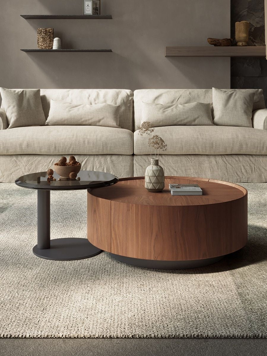 Walnut Wood Coffee Table Set 0976