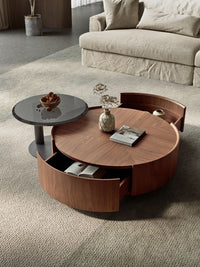 Walnut Wood Coffee Table Set 0976