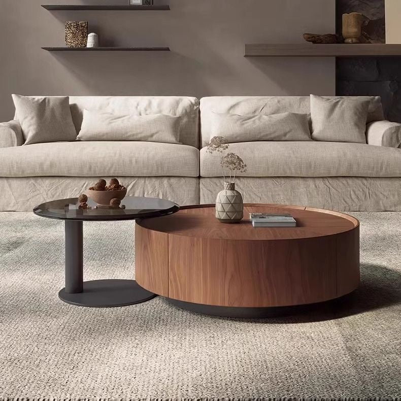 Walnut Wood Coffee Table Set 0976