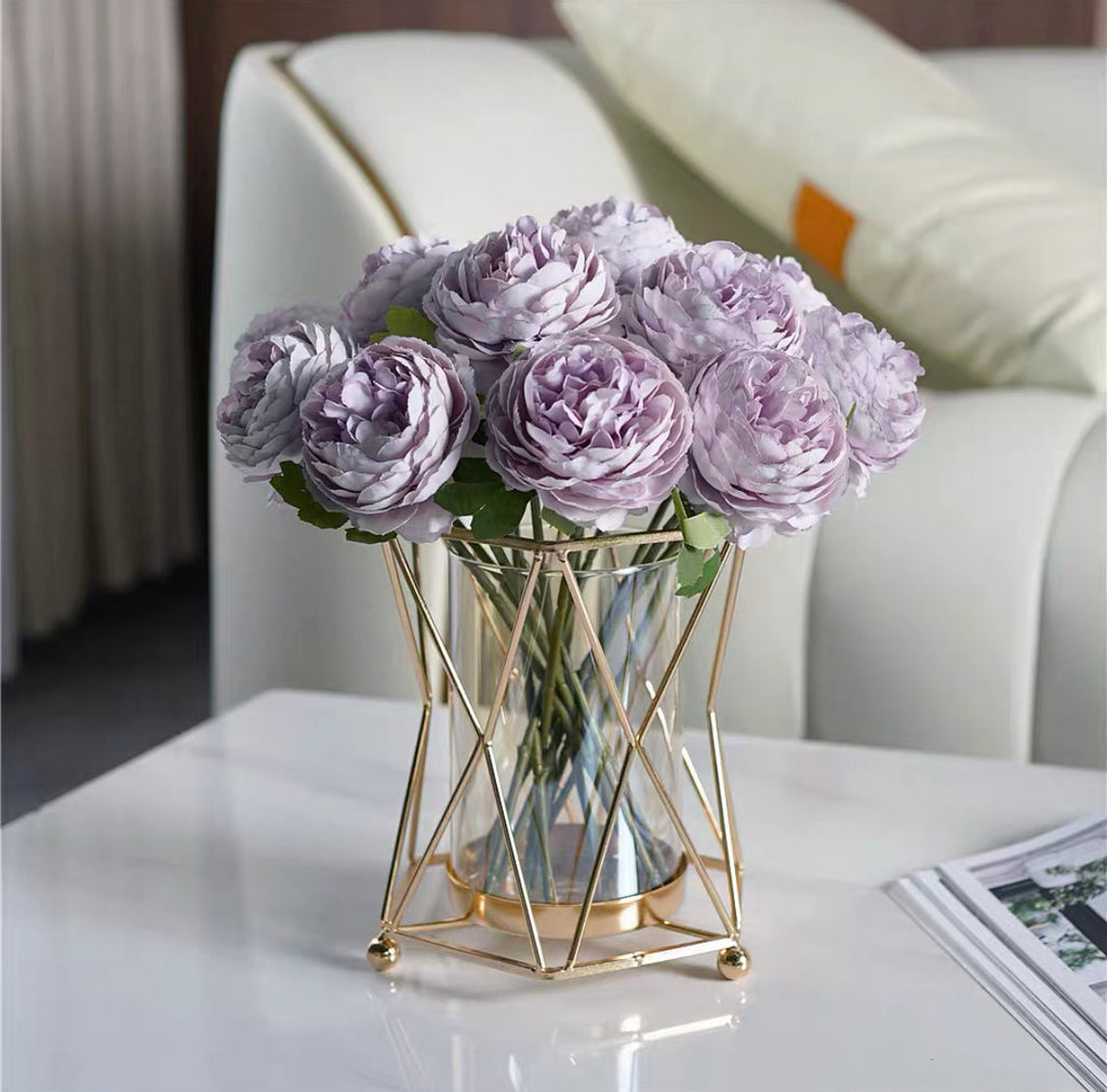 Steel Framed Vase (With Flowers)