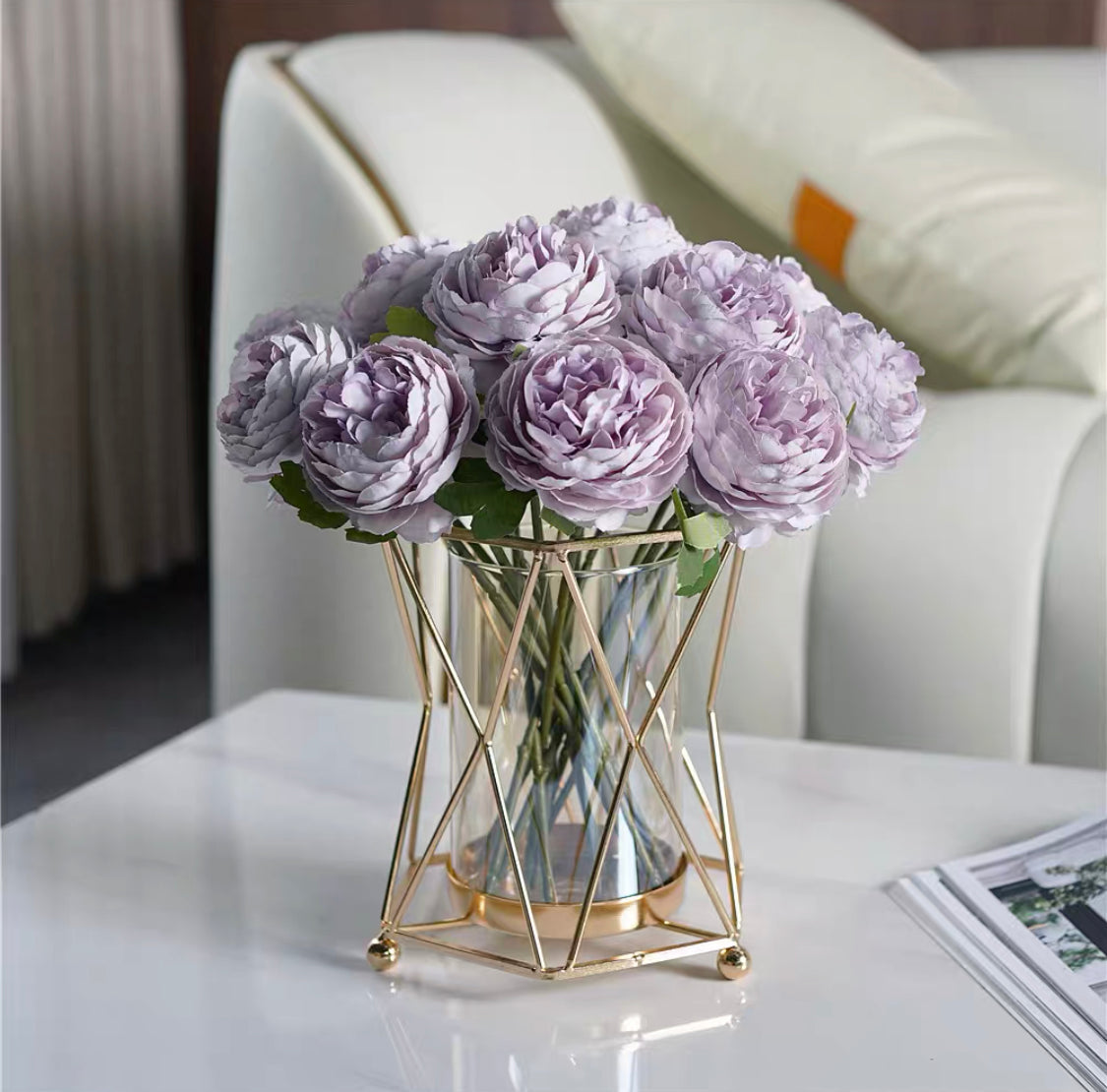 Steel Framed Vase (With Flowers)