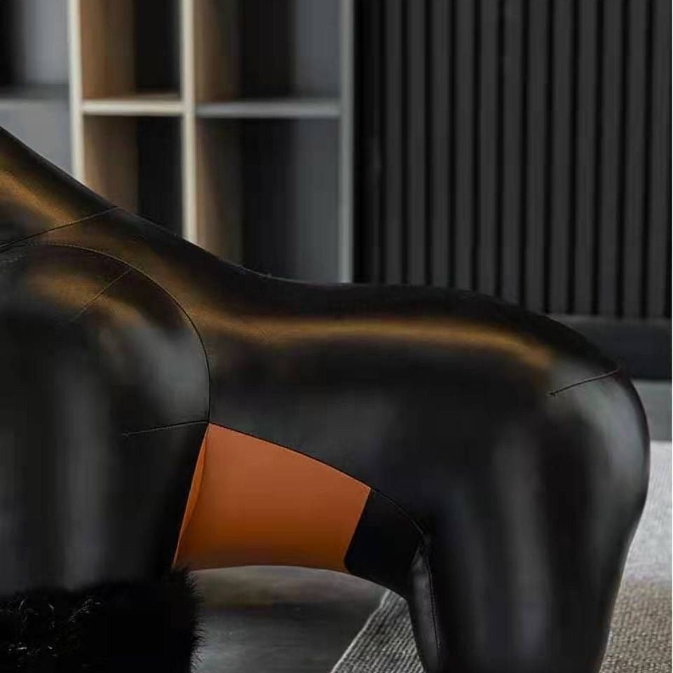Chimpanzee Leather Stool