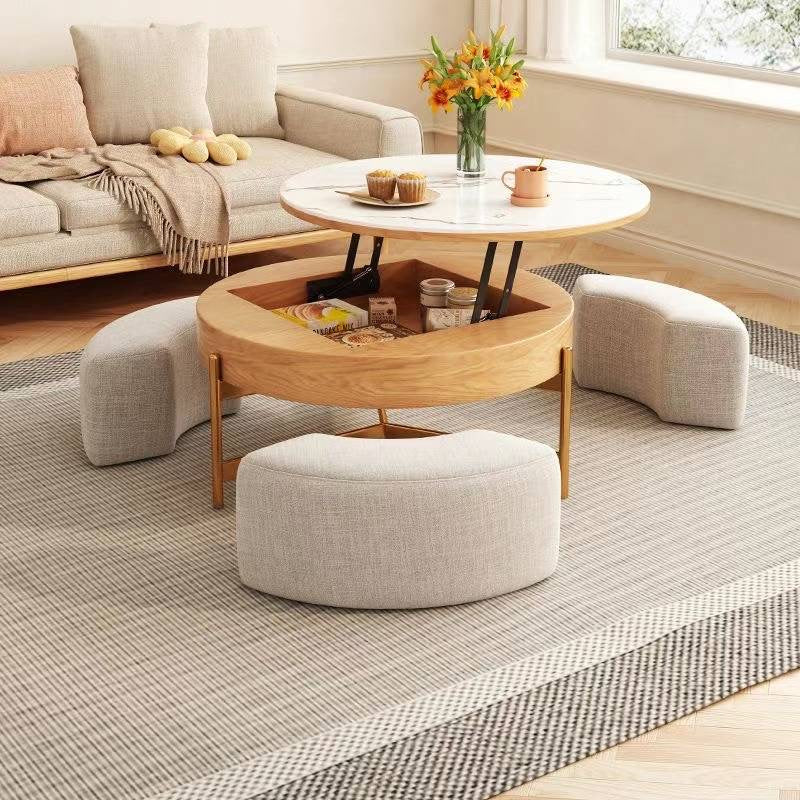 NestLift Round Coffee Table Set