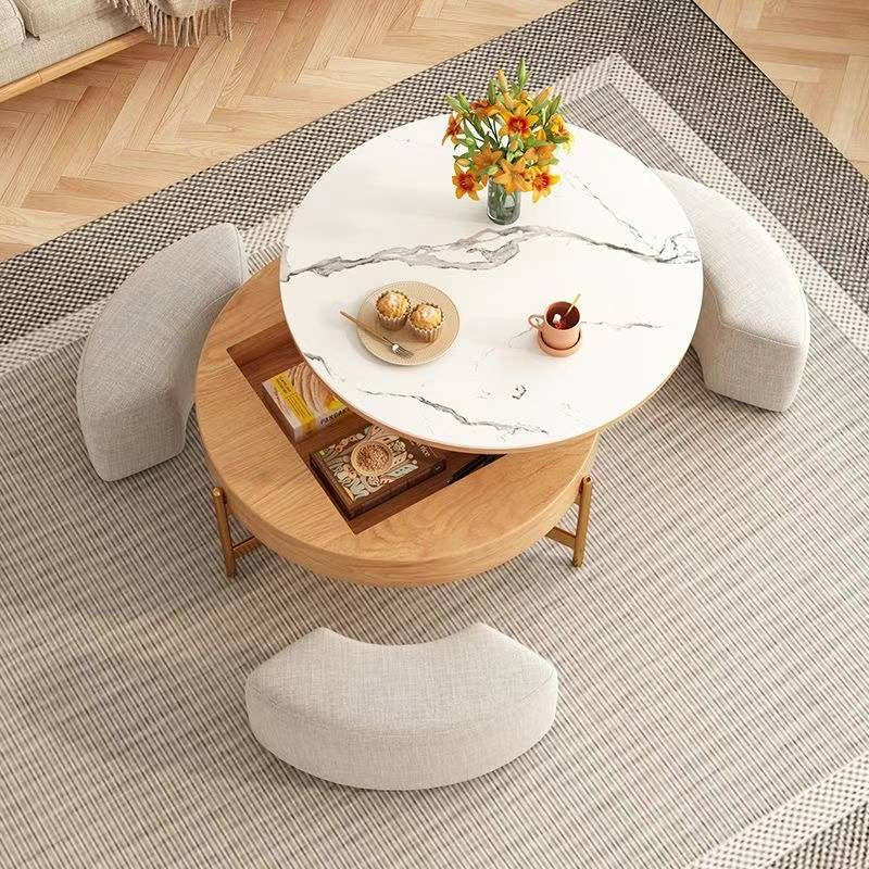 NestLift Round Coffee Table Set